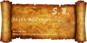 Stift Márton névjegykártya